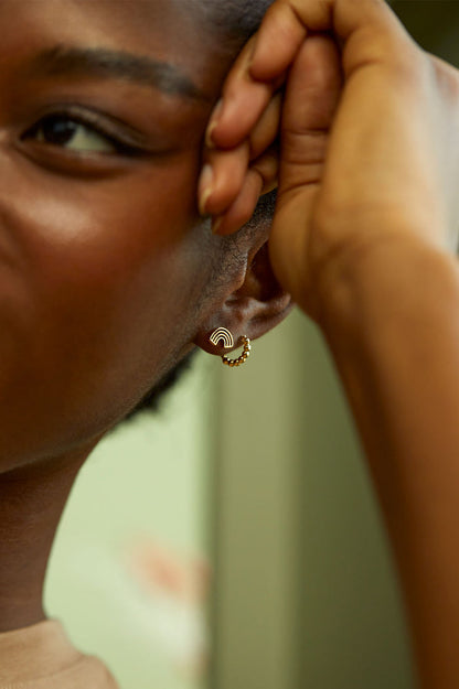 Minimalist Cutout Rainbow Stud Earrings