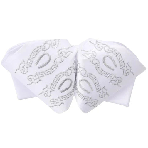 Moño Charro White Diamond Blanco con Plata