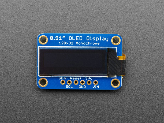 Monochrome 0.91" 128x32 I2C OLED Display - STEMMA QT / Qwiic by Adafruit - The Pi Hut