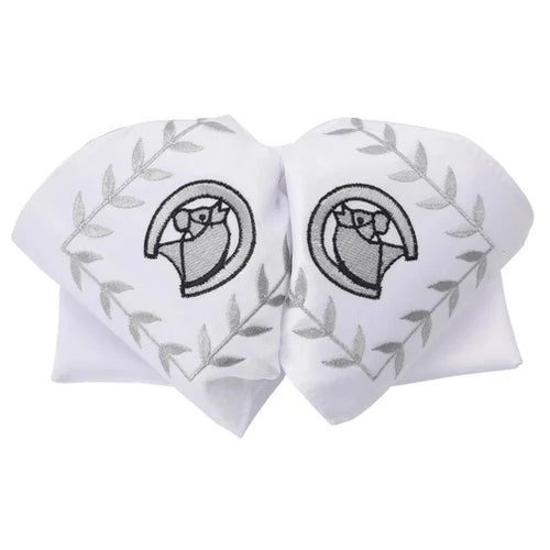 Moño Charro White Diamond blanco con figura de caballo