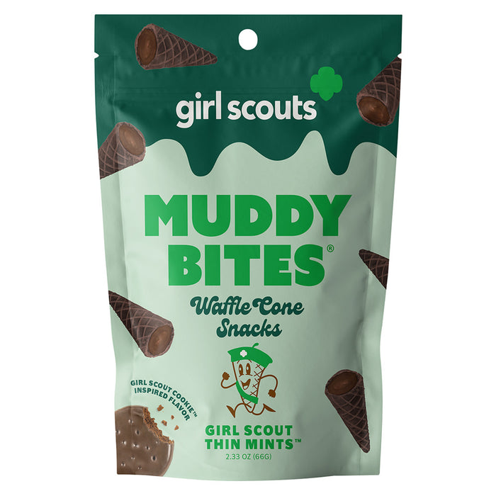Muddy Bites Thin Mints Girl Scouts Waffle Cone Treats - 12 Count