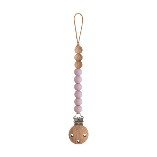 Mushie - Silicone Pacifier Clip - Eva Mauve - Mabel & Fox
