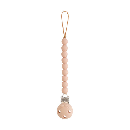 Mushie - Silicone Pacifier Clip - Hera Blush - Mabel & Fox