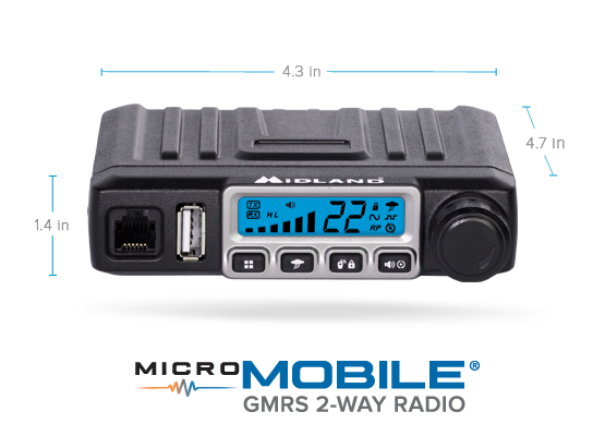 Midland MXT115 GMRS Radio Dimensions | Right Channel Radios