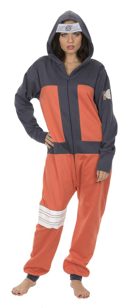 Naruto Shippuden Hidden Leaf Village Hooded One Piece Pajama-tvso