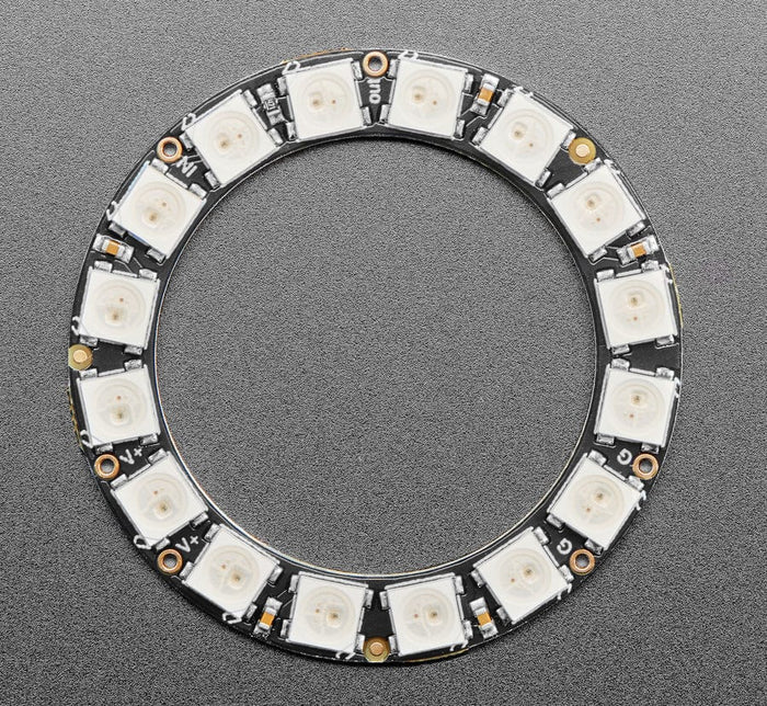 NeoPixel Ring - 16 x 5050 RGB LED with Integrated Drivers by Adafruit - The Pi Hut