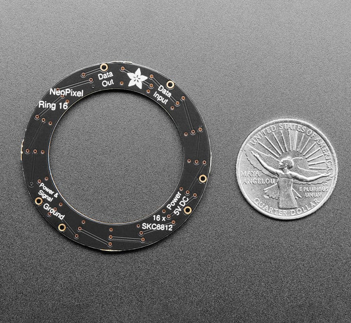 NeoPixel Ring - 16 x 5050 RGB LED with Integrated Drivers by Adafruit - The Pi Hut