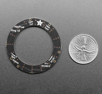 NeoPixel Ring - 16 x 5050 RGB LED with Integrated Drivers by Adafruit - The Pi Hut