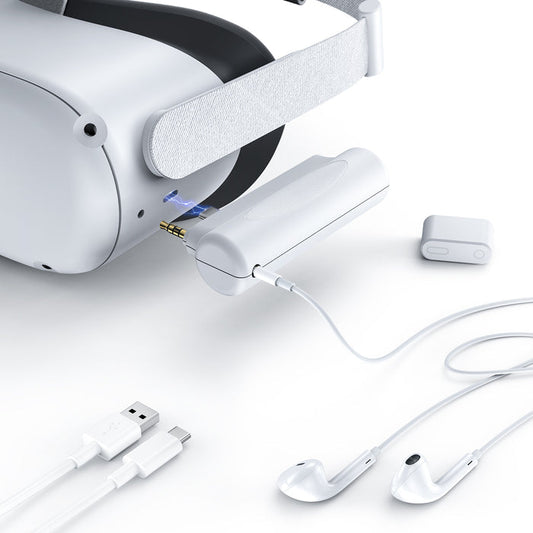Whlte Battery Pack for oculus quest 2 headset with chaging cable.