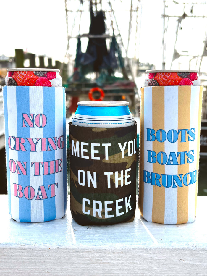 NO CRYING ON THE BOAT KOOZIE