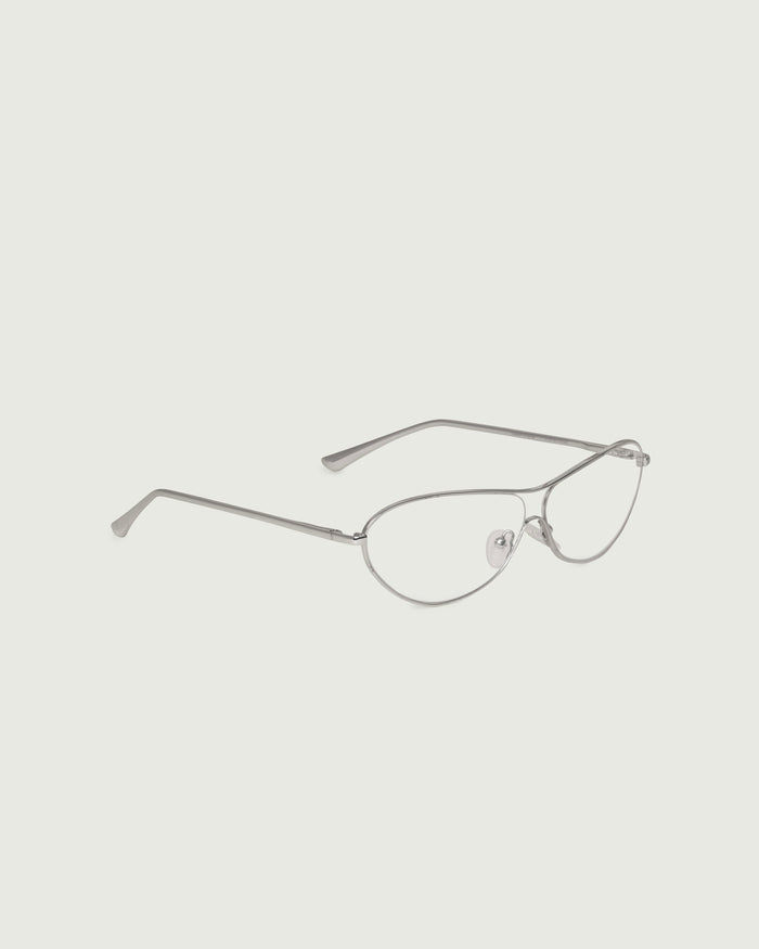 Silver::Nova Eyeglasses pilot silver metal front diagonal