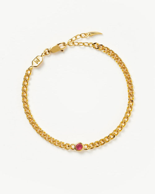 Birthstone Chain Bracelet - October | 18ct Gold Plated Vermeil/Pink Tourmaline Bracelets Missoma
