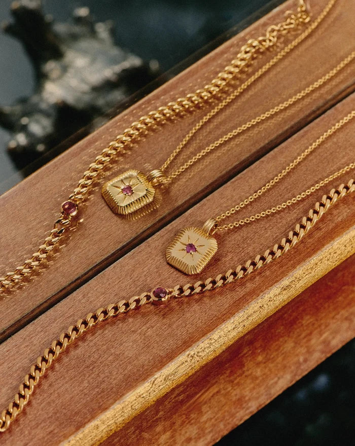 October Birthstone Chain Bracelet | 18k Gold Plated Vermeil/Pink Tourmaline Bracelets Missoma
