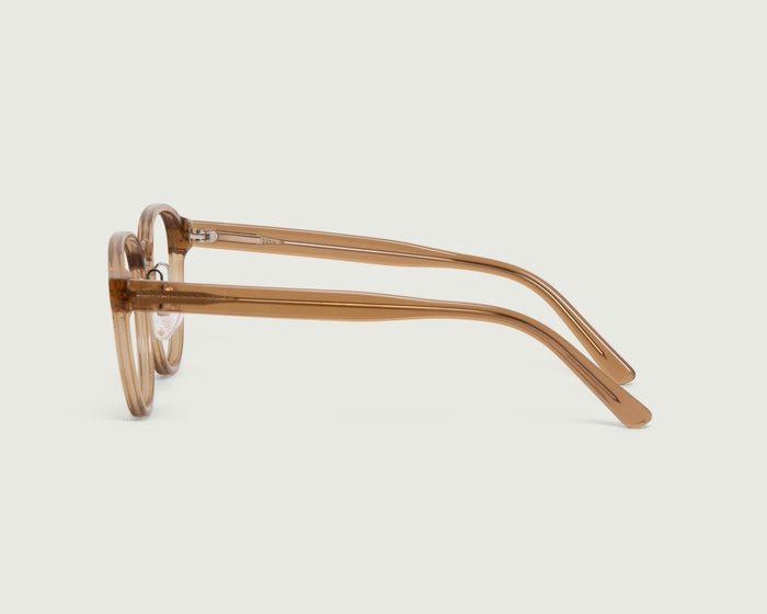 Saddle::Orman Wide Eyeglasses round brown bioacetate side