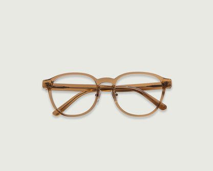 Saddle::Orman Wide Eyeglasses round brown bioacetate top