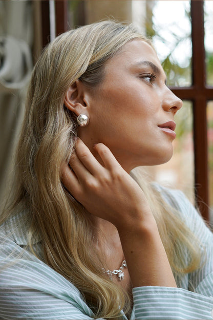 Oversized Sphere Stud Earrings