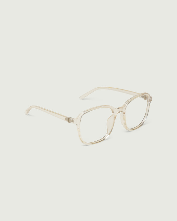 Jellyfish::Paige Eyeglasses square clear plant-based plastic front diagonal