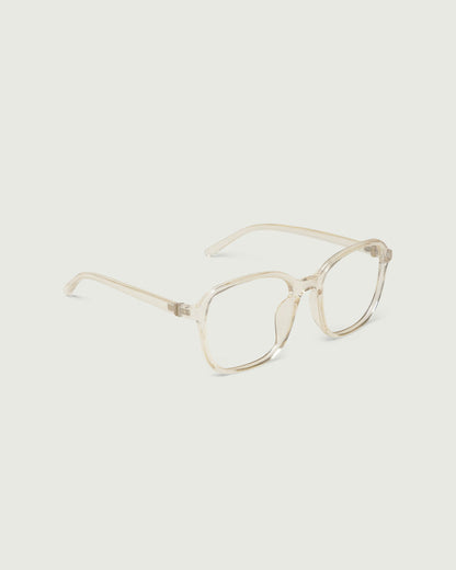 Jellyfish::Paige Eyeglasses square clear plant-based plastic front diagonal