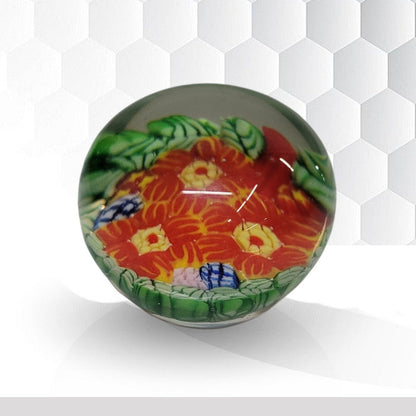 paper weight art glass murano paperweight orange and green
