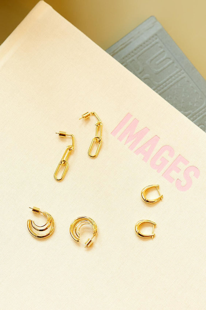 Paperclip Chain Link Drop Earrings