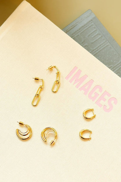 Paperclip Chain Link Drop Earrings