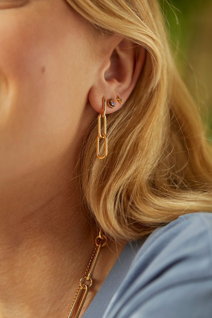Paperclip Chain Link Drop Earrings