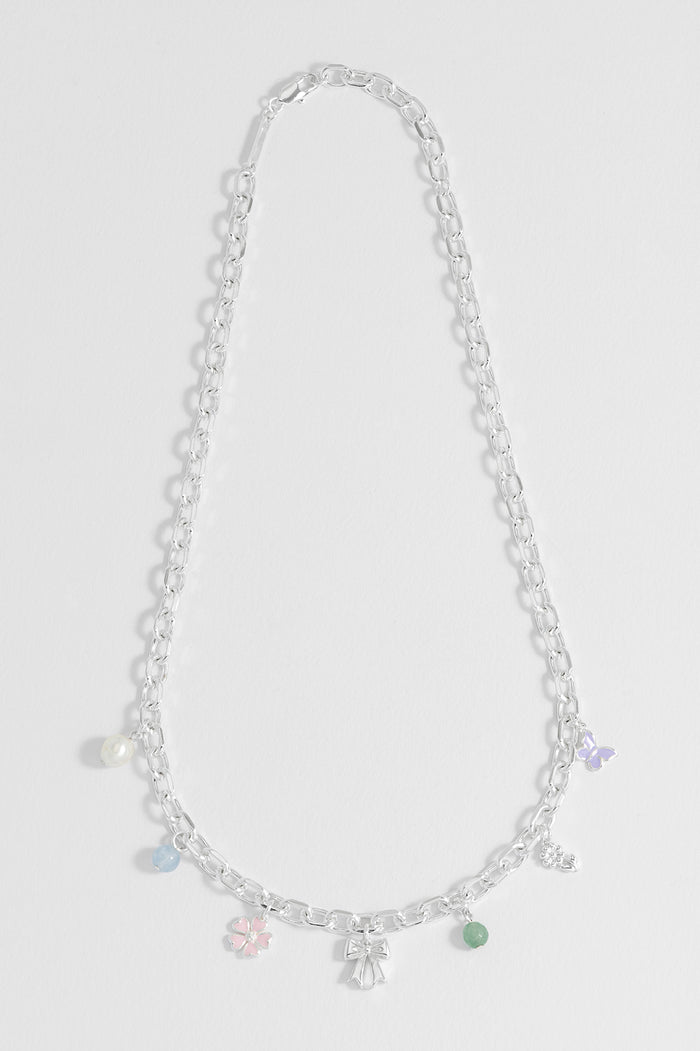 Pastel Charm T-Bar Necklace