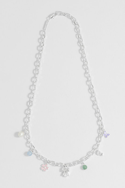 Pastel Charm T-Bar Necklace