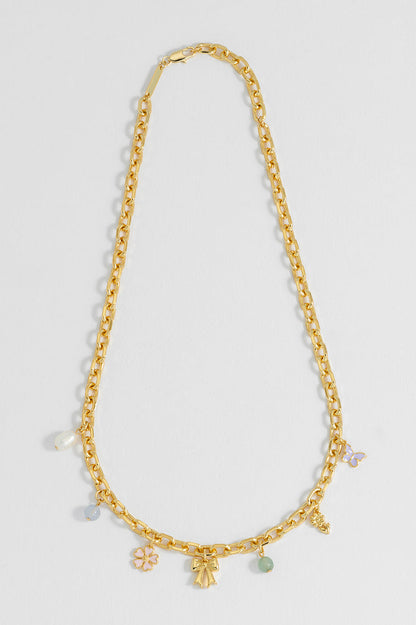 Pastel Charm T-Bar Necklace