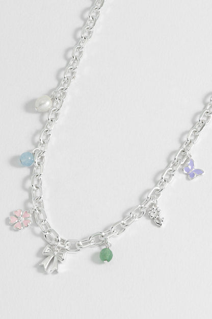 Pastel Charm T-Bar Necklace