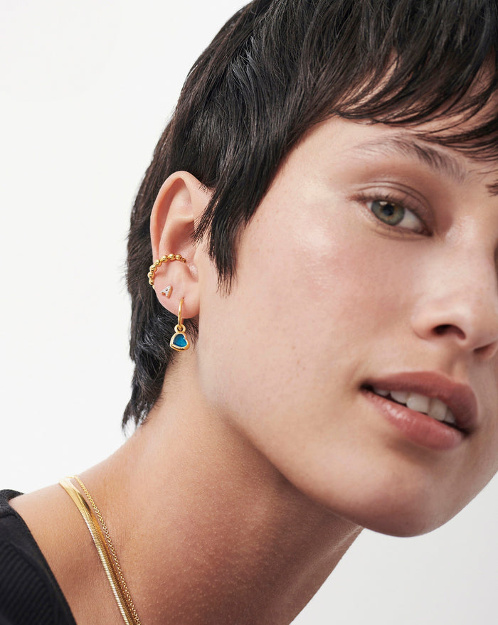 Pave Initial Single Stud Earring - Initial A | 18ct Gold Plated Vermeil/Cubic Zirconia Earrings Missoma