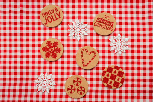 Peppermint Patch Coaster Set 6 Design Cut Files (Downloadable ScanNCut Files)