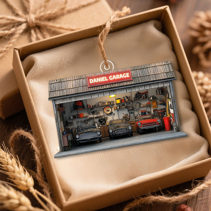 Personalized Auto Garage Acrylic Ornament – Custom Mechanic Gift & Repair Shop Decor