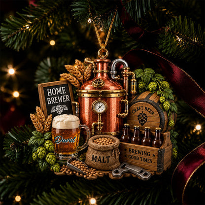 Personalized Beer Christmas Ornament Gift for Home Brewer