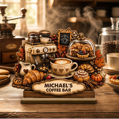 Personalized Coffee & Pastry Bar Wooden Plaque Coffee Lover & Baker Gift