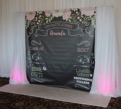 Personalized Graduation Photo Backdrop, Drive-by Graduation Banner (Printed or Printable)