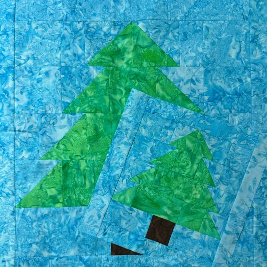 Pine Tree Block in 2 sizes 9 inch and 18 inch - PDF Pattern