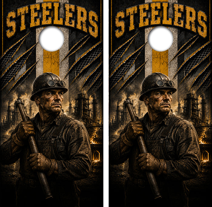 Pittsburgh Steelers Football Cornhole Design