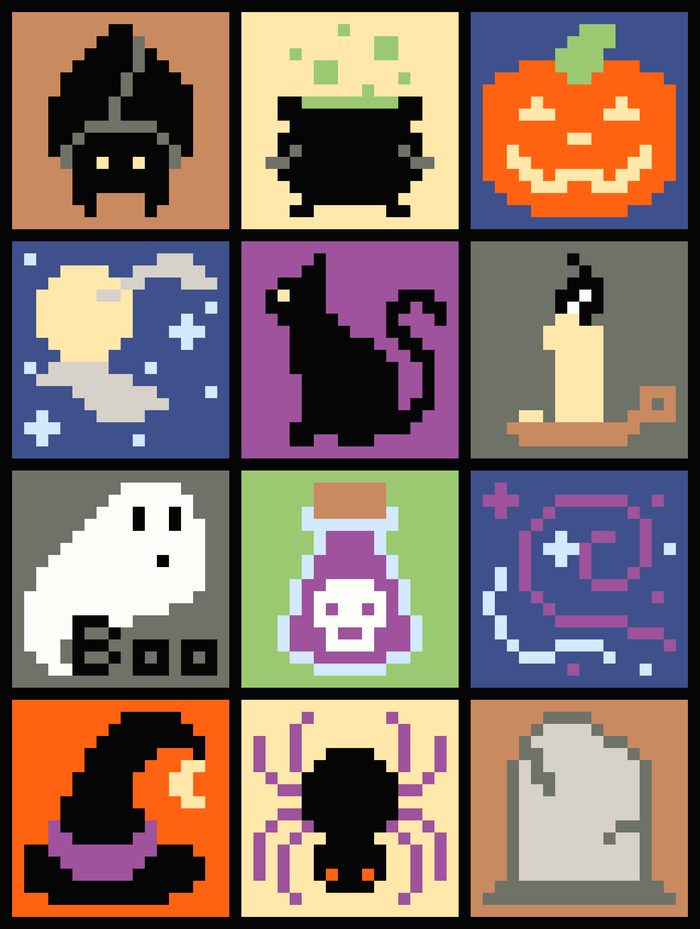 Pixelated Halloween Quilt a Long Book - Physical for stores only