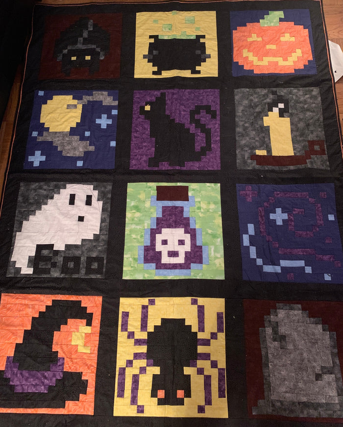 Pixelated Halloween Quilt a Long Book - Physical for stores only