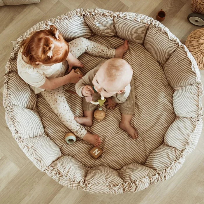 Play & Go - Soft Bloom Playmat - Blue Stripes - Mabel & Fox