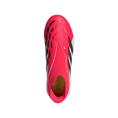 adidas PREDATOR LEAGUE Laceless Firm Ground Soccer Cleats | Lucid Red / Core Black / Cloud White | Kids