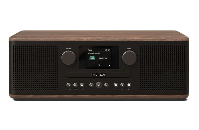 Pure Classic C-D6 DAB+ FM Radio with Bluetooth CD Player Coffee Black Black
