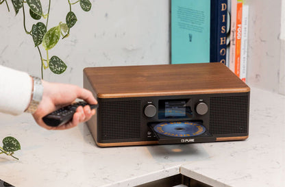Pure Classic C-D6 DAB+ FM Radio with Bluetooth CD Player Coffee Black Black