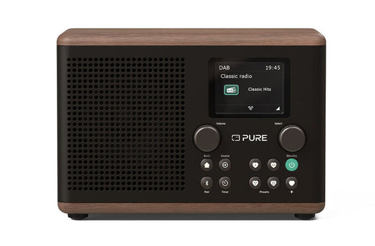 Pure Classic H4 DAB+ FM Portable Digital Radio with Bluetooth Coffee Black Black