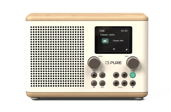 Pure Classic H4 DAB+ FM Portable Digital Radio with Bluetooth Cotton White White