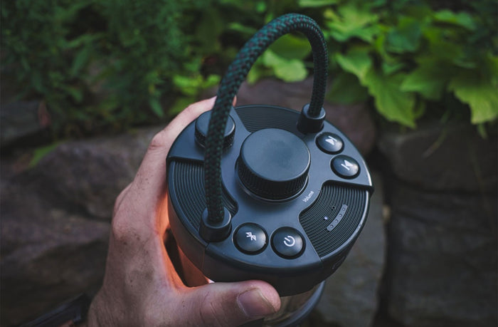 Pure Woodland Glow Waterproof Outdoor Portable Bluetooth Speaker with LED lamp
