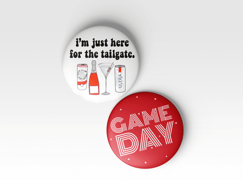 Red Game Day Tailgate Buttons | Game Day Pins - Deadwood South Boutique & Company LLC