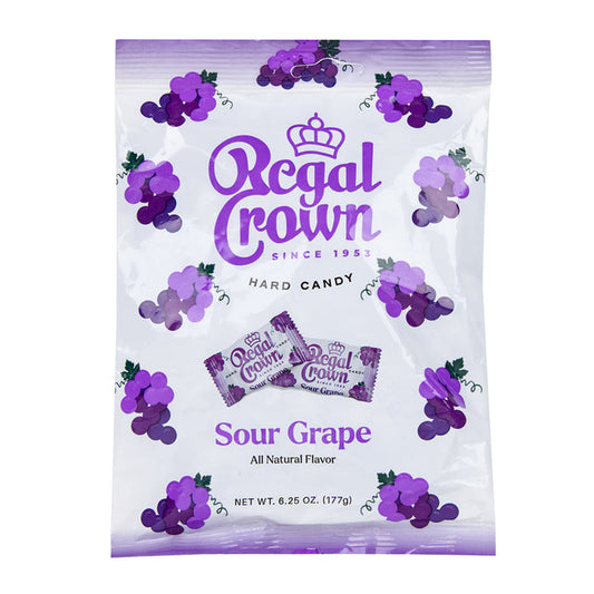 Regal Crown Sour Grape Hard Candy Peg Bag - 12 Count