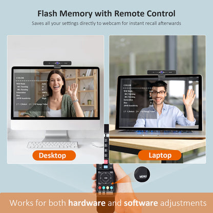 The Flash Memory feature allows saving the same webcam settings on two different computers.